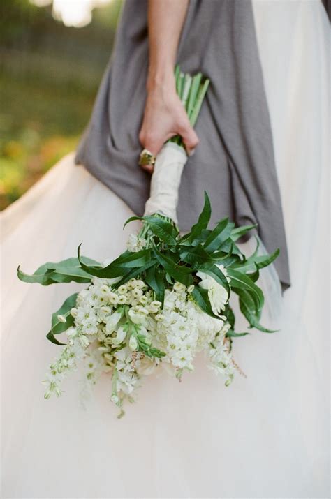 Simple Ivory And Green Wedding Bouquet