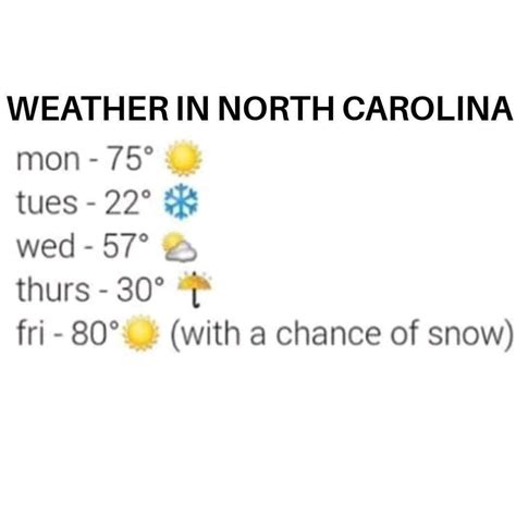 North Carolina Weather Weather Memes