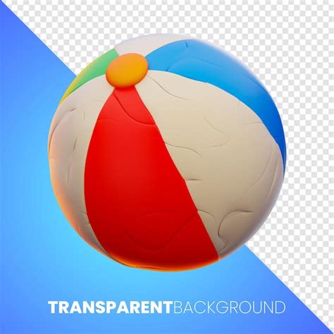 Icono de pelota de playa de vacaciones premium representación 3d sobre