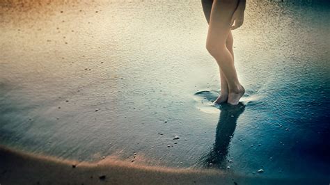 Wallpaper Sunlight Women Sea Water Sand Reflection Photography Beach Blue Morning