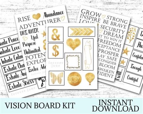Vision Board Kit Manifest Board Vision Board Printables Etsy Canada