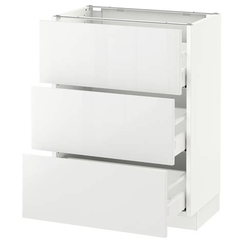 Ikea cabinets not being solid wood isn't a concern at all. SEKTION Base cabinet with 3 drawers - white Maximera ...