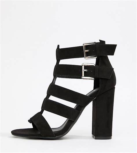 New Look Multi Strap Block Heel Sandal In Black Lyst