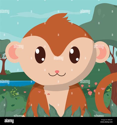 Monkey Cute Animals Cartoons Stock Vector Image And Art Alamy