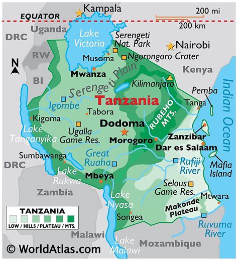 Bản đồ Nước Tanzania Tanzania Map Khổ Lớn Năm 2023