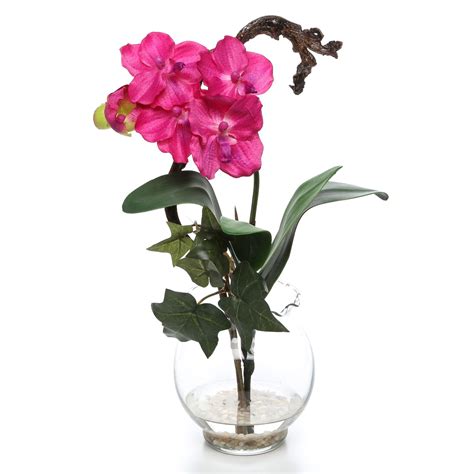Mini Vanda With Fluted Vase Silk Flower Flower Fluted Vase Orchid Centerpieces Vanda Orchids