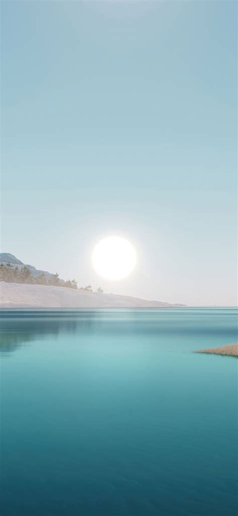 1125x2436 Sunrise Morning Illustration Water 5k Iphone Xsiphone 10