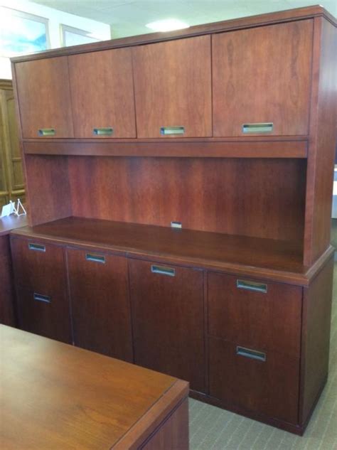 Refurbished Office Desks Kimball Desk Credenza And Hutch Set At