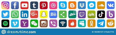 Kiev Ukraine May 10 2020 Set Popular Social Media Icons Facebook