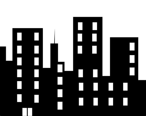 13 City Office Building Icon Images Cartoon City Skyline Black