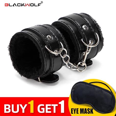 Blackwolf Soft Pu Leather Handcuffs Sexual Bondage Restraints Belt Kinky Sex Products Bdsm Slave