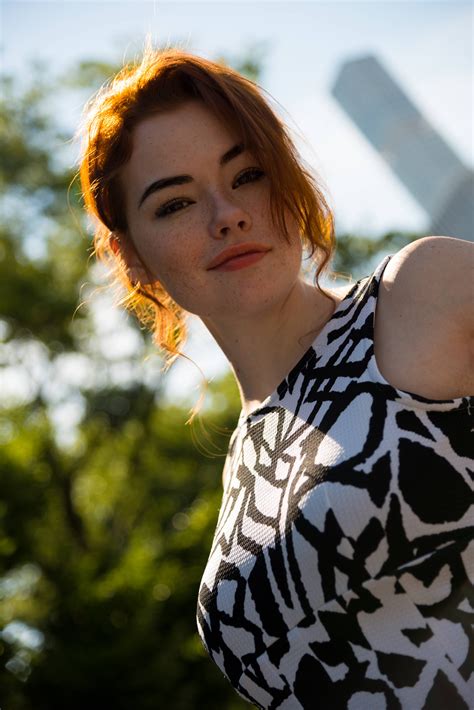 face freckles women outdoors portrait display 5k redhead depth of field model sabrina