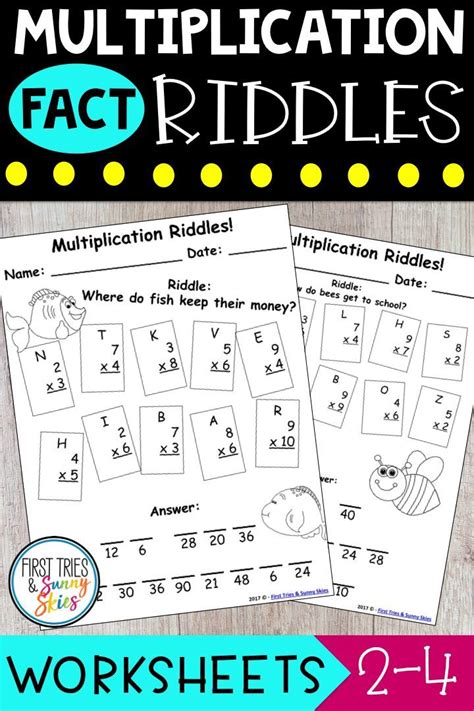 Multiplication Facts Riddles Single Digit Multiplication Worksheets