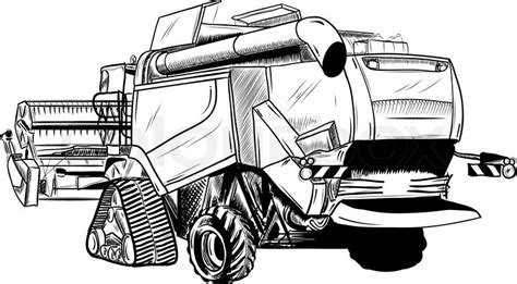 New Holland Combine Tractor Coloring Pages Sketch Coloring Page