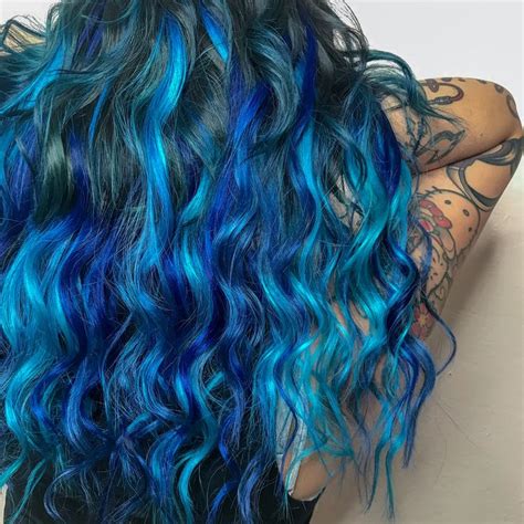 Blue Hair Black Hair Pravana Long Hair Styles Hair Styles