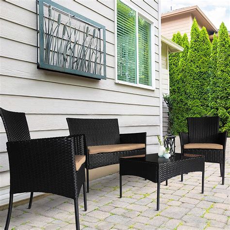 6 seater oval & rectangular. Buy Homevibes 4 PC Outdoor Patio Furniture Sets Garden ...