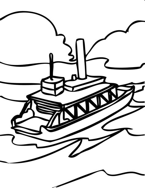Ferry Boat Coloring Page Handipoints