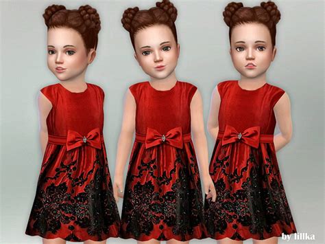 Red Bow Toddler Dress By Lillka At Tsr Sims 4 Updates