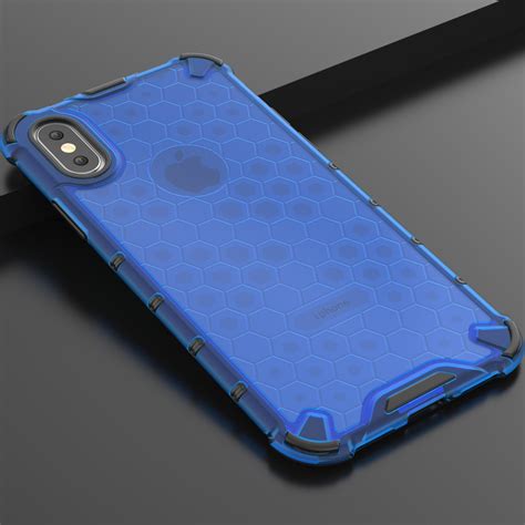 Shockproof Honeycomb Pc Tpu Protective Case For Iphone X Xs Blue