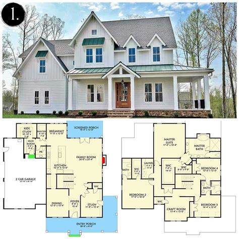Lovely Open Concept Wrap Around Porch Farmhouse Plans ...