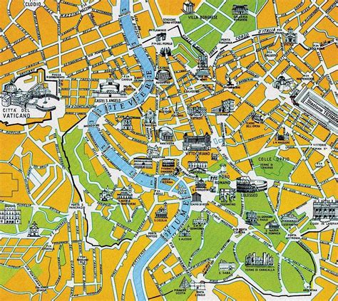 Rome Map Attractions Printable Including All The Famous Museums In Rome