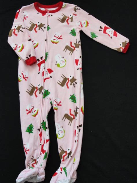 Girls Carters Footed Fleece Christmas Pajamas Pjs 2 2t Ebay