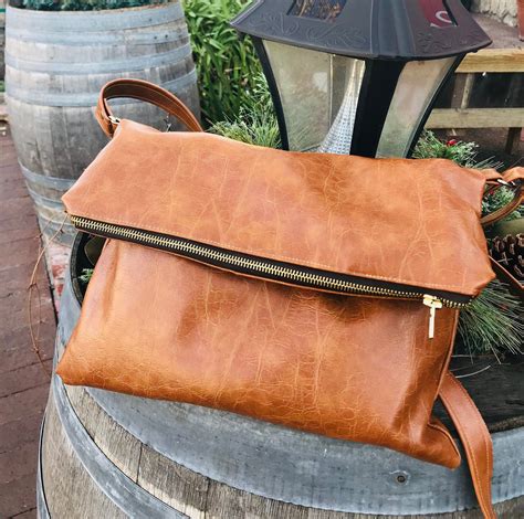 Brown/Cognac Crossbody Vegan Bag | Etsy | Bags, Vegan bags, Vegan