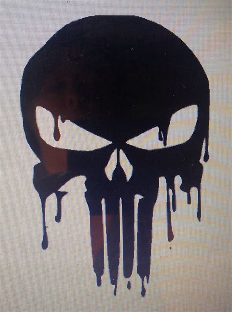 Punisher Skull Drippy Vinyl Decal By Badgurlzgrafx On Etsy
