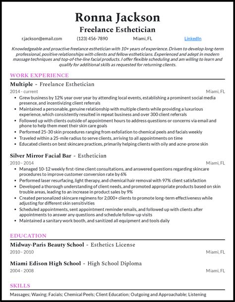 7 Esthetician Resume Examples That Work In 2024