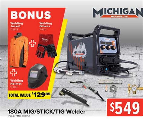 Michigan 180a Mig Or Stick Tig Welder Offer At Total Tools