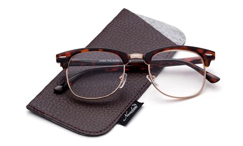 New Bee Classic Half Frame Clear Lens Glasses Non Prescription Eyeglasses For Men And For Women