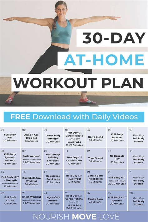 Day Workout Plan Home Workout Routine Nourish Move Love Day