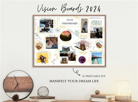 2024 Vision Board Kit Printable Vision Board 2024 Dream Etsy