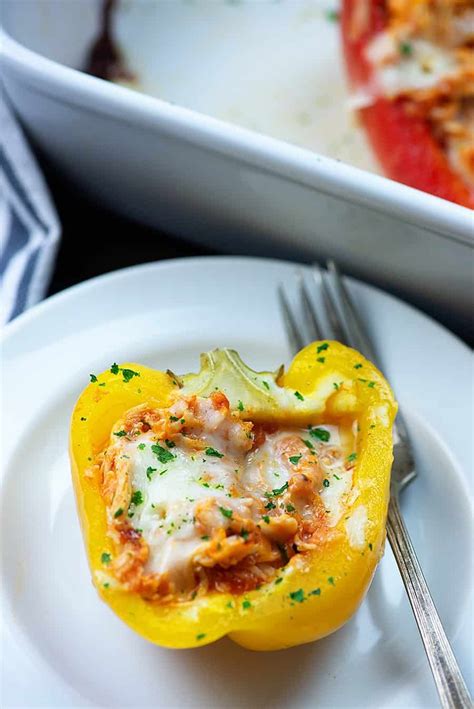 Chicken Parmesan Stuffed Peppers Low Carb And Keto Recipe
