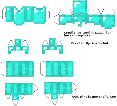 Papercraft Removable Diamond Armor Set Minecraft Para Armar