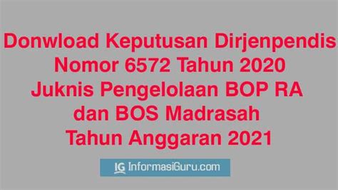 Juknis BOP RA Dan BOS Madrasah Tahun Anggaran 2021 I PDF