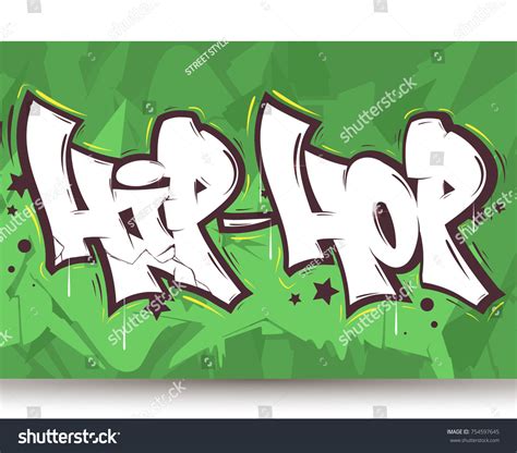 Hip Hop Tag Graffiti Style Label Stock Vector Royalty Free 754597645