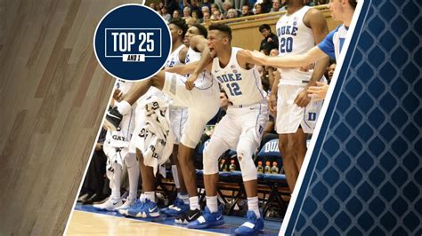 College Basketball Rankings Duke Is No 1 In The Top 25 And 1 Heading