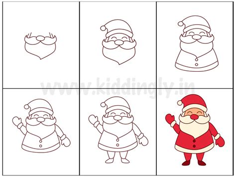 How To Draw Santa Claus Easy Doodle For Kids Kiddingly
