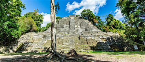 Lamanai Archaeological Reserve Mayan Ruins High Temple Belize Stock