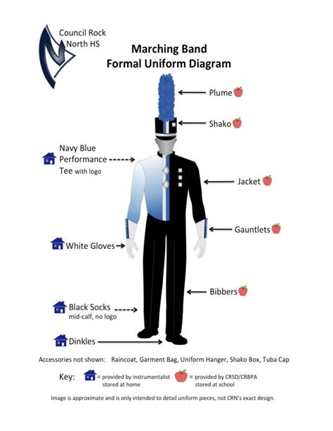 Marching Band Instrumentalist Uniform Information Council Rock North