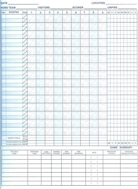 Pin Free Printable Softball Scorebook Sheets On Pinterest Softball