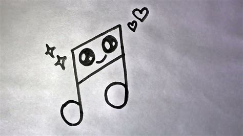 How To Draw A Cute Music Note Easy Cute Drawings Youtube