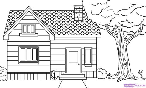 Create the following graphics using simple opengl graphics primitives.display a picture containing a simple house (use glbegin(gl_line_loop) and glbegin. How to Draw a House, Step by Step, Buildings, Landmarks ...