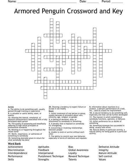 Armored Penguin Crossword And Key Wordmint