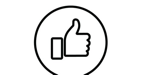 The Line Art Collection Facebook Like Button Icon Vector Black Outline