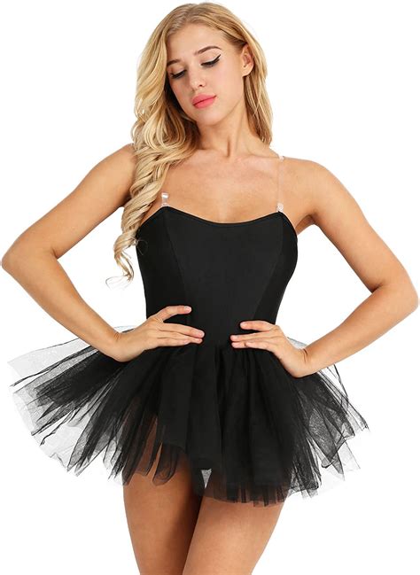 Freebily Women Adult Swan Lake Costumes Ballet Dress Leotard Tutu Dance Dress With Arm Band