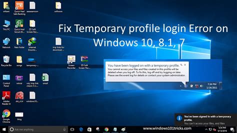 How To Fix Temporary Profile Login Error On Windows 10 8 1 7 Youtube