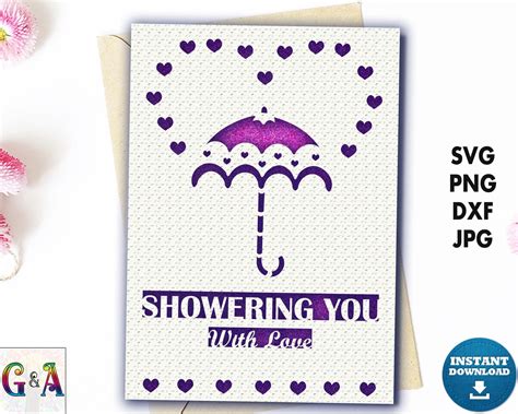Bridal Shower Card Svg File For Cricut Beautiful Wedding Etsy