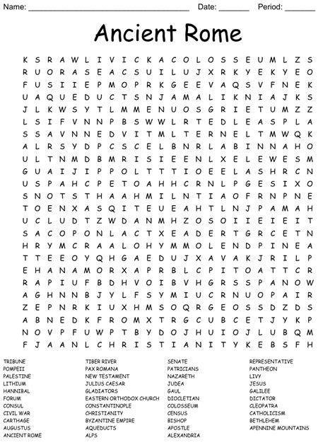 Ancient Rome Word Search Wordmint